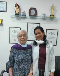 Dr. Shilpi Sharma with an Elderly Patient